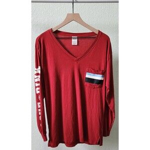 VS PINK: red long-sleeve tee